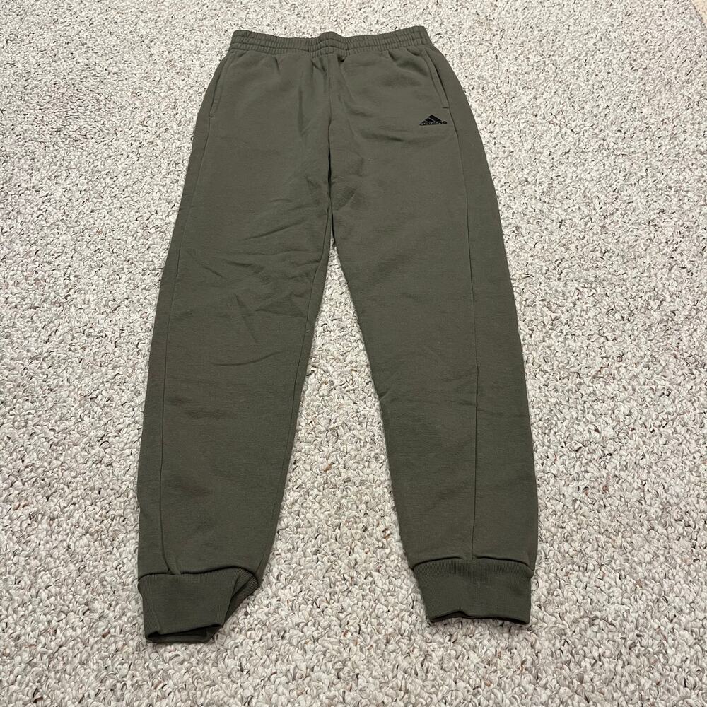 Adidas Green Jogger Pants Sz L Fleece Active Loungewear Athleisure Workout